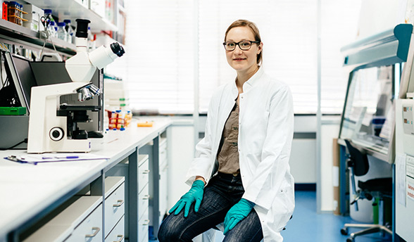 Lab professional researching clinical studies