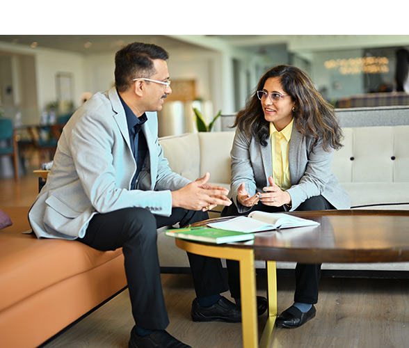Professionals sitting together developing strategy