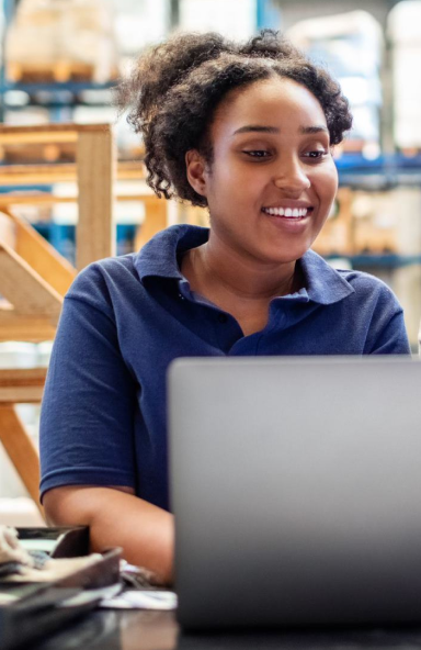 Woman using laptop