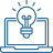 ight bulb laptop icon